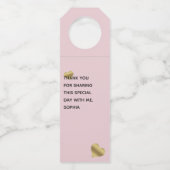 Étiquettes Pour Bouteilles Équipe Mariée Amour Rose Fête de Mariage (Dos)