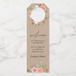 Étiquettes Pour Bouteilles Été Rustique Floral Bottle Hanger Tags