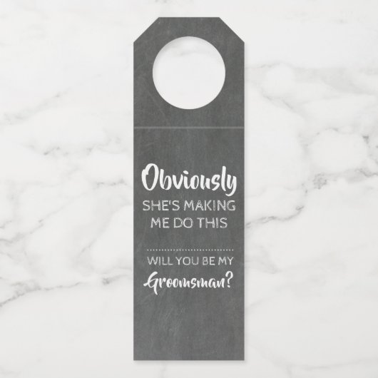 Étiquettes Pour Bouteilles Évidemment - Drôle Groomsmen Proposition (Devant)