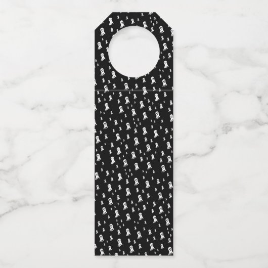 Étiquettes Pour Bouteilles Fantômes d'Halloween foncé (Devant)