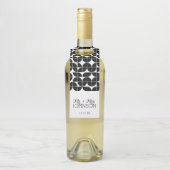 Étiquettes Pour Bouteilles Favor de mariage M&M motif MCM noir et blanc (Sur bouteille)