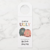 Étiquettes Pour Bouteilles Festif Fête de Noël de Sweater (Devant)