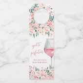 Étiquettes Pour Bouteilles Fête d'anniversaire du vin Floral (Devant)