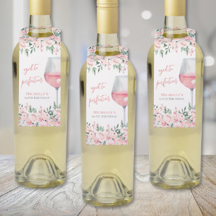 Étiquettes Pour Bouteilles Fête d'anniversaire Florale au Vin