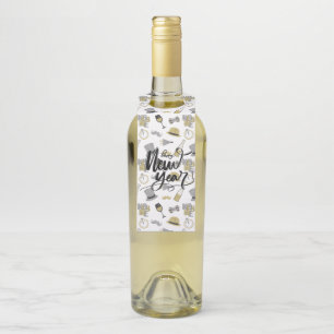 Étiquettes Pour Bouteilles Fête de la Nouvelle Année
