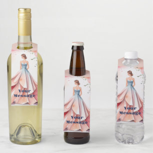 Étiquettes Pour Bouteilles Fête de la Quinceanera aquarelle