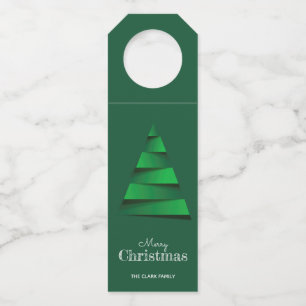 Étiquettes Pour Bouteilles Fête de Noël Arbre de Noël Abstrait