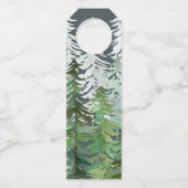 Étiquettes Pour Bouteilles Fête de Noël de la forêt d'eau (Dos)