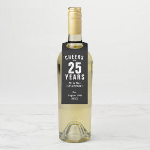 Étiquettes Pour Bouteilles Fête du 25e anniversaire du mariage personnalisé