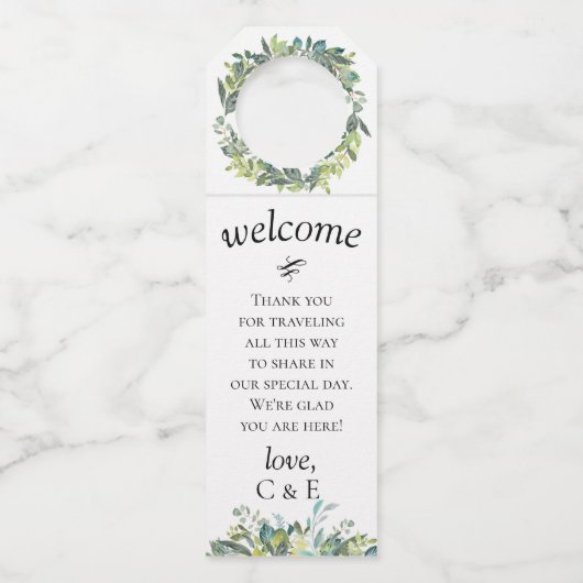 Étiquettes Pour Bouteilles Feuillage de jardin personnalisé (Devant)