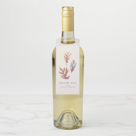 Étiquettes Pour Bouteilles Feuilles d'automne remerciement vin de remerciemen (Sur bouteille)