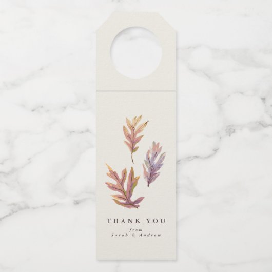 Étiquettes Pour Bouteilles Feuilles d'automne remerciement vin de remerciemen (Devant)