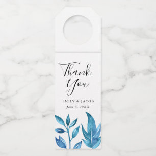 Étiquettes Pour Bouteilles Feuilles d'indigo   Mariage personnalisé
