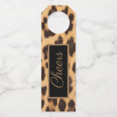 Étiquettes Pour Bouteilles fille chic sauvage fête imprimé léopard à votre sa (Devant)