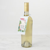 Étiquettes Pour Bouteilles Flamant Rose Mignon Thème Tropical Santé ! (Incliné)