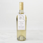 Étiquettes Pour Bouteilles Fleur argentée dessinée à la main. Simple Moderne (Sur bouteille)