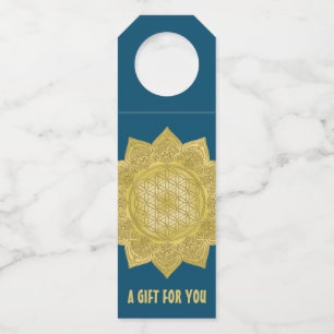 Étiquettes Pour Bouteilles Fleur De Vie - Indien Mandala 4