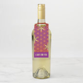 Étiquettes Pour Bouteilles FLEUR DE VIE - motif or rouge (Sur bouteille)