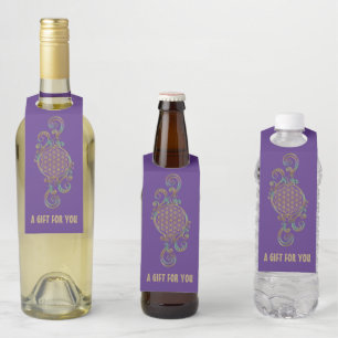 Étiquettes Pour Bouteilles Fleur de Vie - Spirales Ornements 1