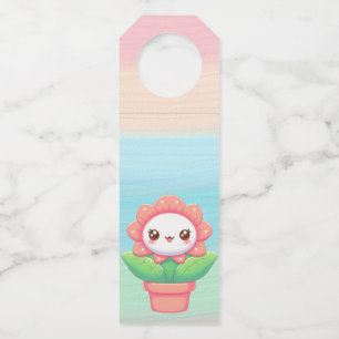 Étiquettes Pour Bouteilles Fleur mignonne, capricieuse en pot
