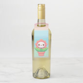 Étiquettes Pour Bouteilles Fleur mignonne, capricieuse en pot (Sur bouteille)