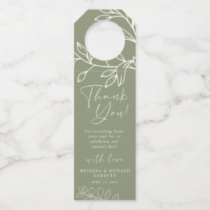 Étiquettes Pour Bouteilles Fleurs Boho Sage Écriture Remerciements Mariage