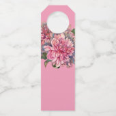 Étiquettes Pour Bouteilles Fleurs de Dahlia rose (Dos)