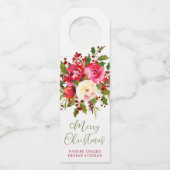 Étiquettes Pour Bouteilles Fleurs de Noël (Devant)