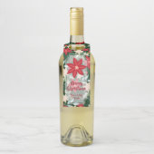 Étiquettes Pour Bouteilles Fleurs de Poinsettia Noël Feuille (Sur bouteille)