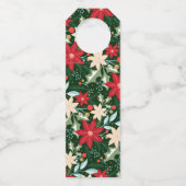 Étiquettes Pour Bouteilles Fleurs de Poinsettia Noël Feuille (Dos)