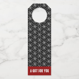 Étiquettes Pour Bouteilles FLEURS DE VIE - motif de style argent