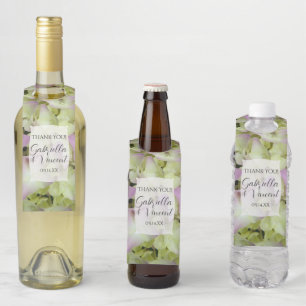 Étiquettes Pour Bouteilles Fleurs d'hortensia presque roses Mariage
