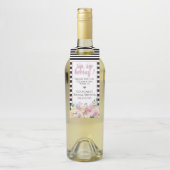 Étiquettes Pour Bouteilles Fleurs Rose Poussiéreux (Sur bouteille)