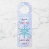 Étiquettes Pour Bouteilles Flocon De Neige Bleu Avec Diamants (Dos)