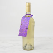 Étiquettes Pour Bouteilles Fond de papier aluminium violet avec des étoiles (Incliné)