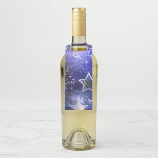 Étiquettes Pour Bouteilles Fond spatial avec étoiles (Sur bouteille)