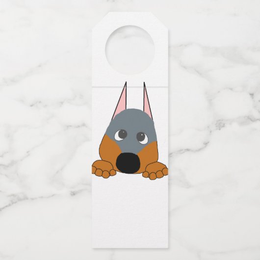 Étiquettes Pour Bouteilles furtif dobie bleu et rouille (Devant)