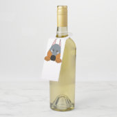 Étiquettes Pour Bouteilles furtif dobie bleu et rouille (Incliné)