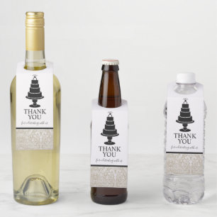 Étiquettes Pour Bouteilles Gâteau de Mariage
