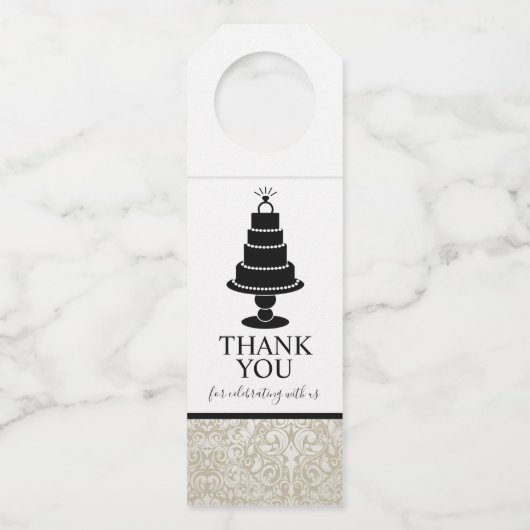 Étiquettes Pour Bouteilles Gâteau de Mariage (Devant)