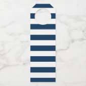 Étiquettes Pour Bouteilles Gold Blue Stripes Nantucket Mariage Favor Hanger (Dos)
