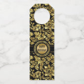 Étiquettes Pour Bouteilles Gold Damask (Devant)