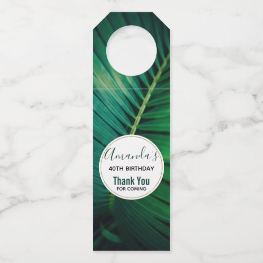 Étiquettes Pour Bouteilles Green Leaf Forêt tropicale Nature Merci photo (Devant)