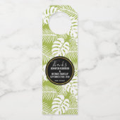 Étiquettes Pour Bouteilles Green Palm Leaves Rainforest Pattern (Devant)