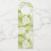 Étiquettes Pour Bouteilles Green Palm Leaves Rainforest Pattern (Dos)