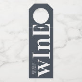 Étiquettes Pour Bouteilles Gros Monogramme Moderne Simple (Dos)