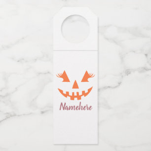 Étiquettes Pour Bouteilles Halloween Citrouille Jack-o'-lantern fille personn