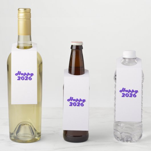 Étiquettes Pour Bouteilles Happy 2026 (En situation)