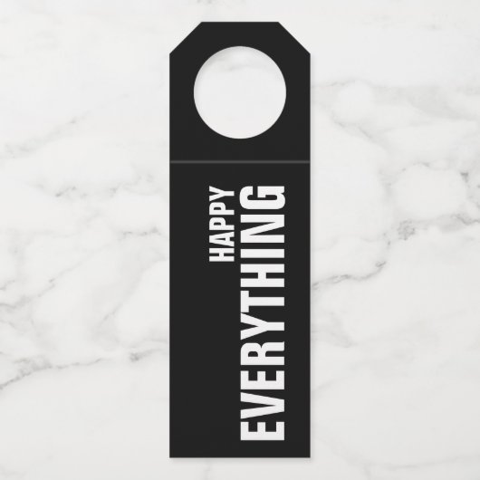 Étiquettes Pour Bouteilles HEUREUX TOUT sur le noir (Devant)