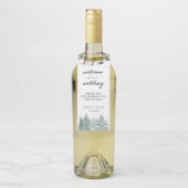 Étiquettes Pour Bouteilles Hiver Pins Rustiques Lanterne Mariage botanique (Sur bouteille)